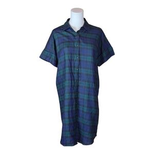 Pistola Plaid Button-Down Shirt Dress Small Oversized Grunge Casual Preppy